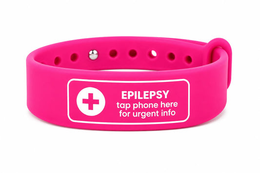 Epilepsy Medical Alert NFC Wristband | Emergency Contact Band | Safe & Snappy