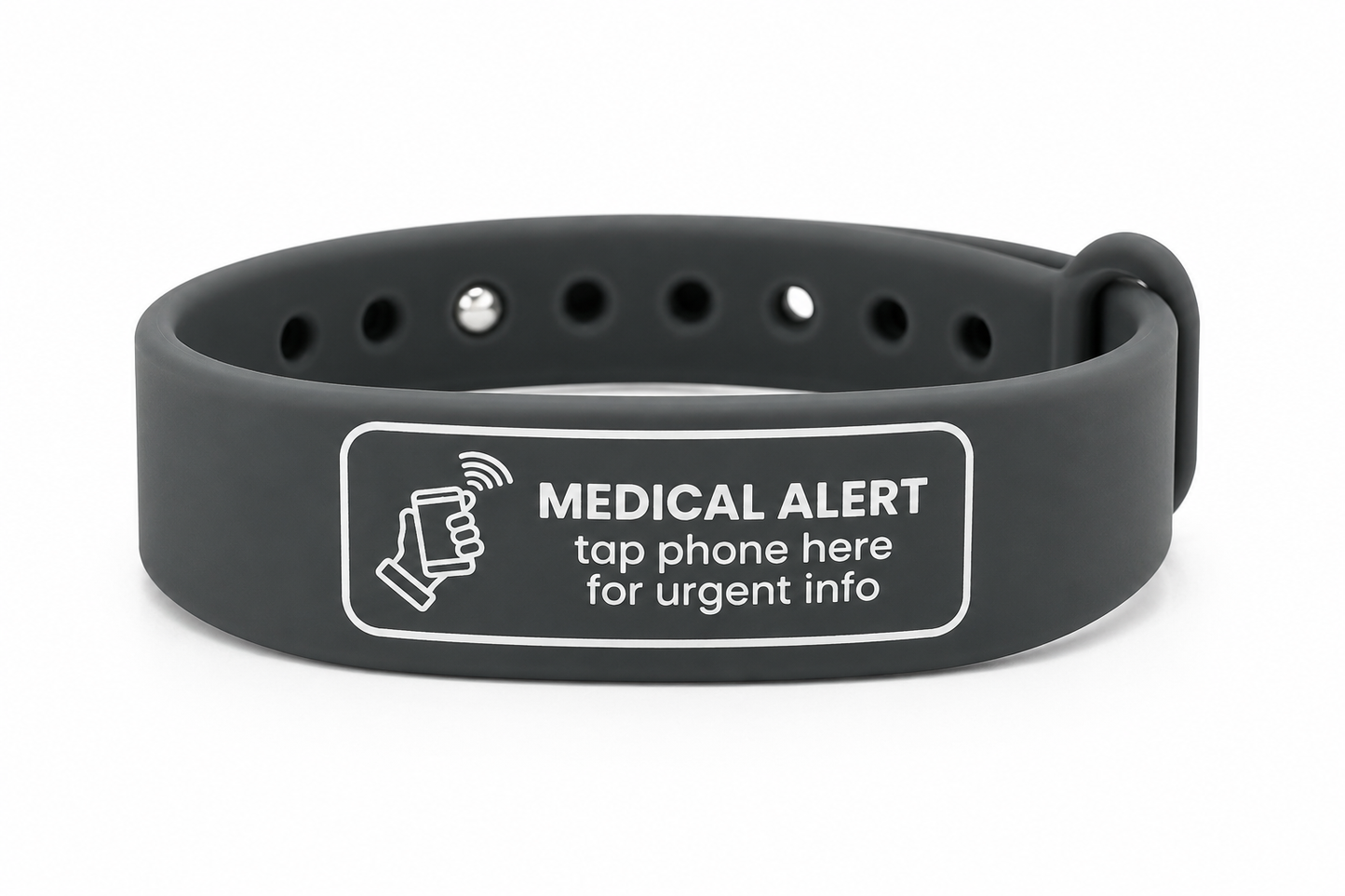 Medical Alert NFC QR Wristband | Medical ID Bracelet | Emergency Contact Band | Safe & Snappy