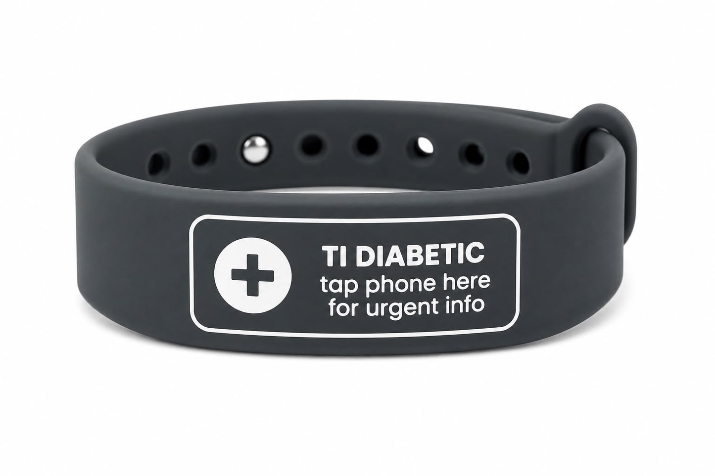 Type 1 Diabetes Medical Alert NFC Wristband | Emergency Contact Band | Safe & Snappy