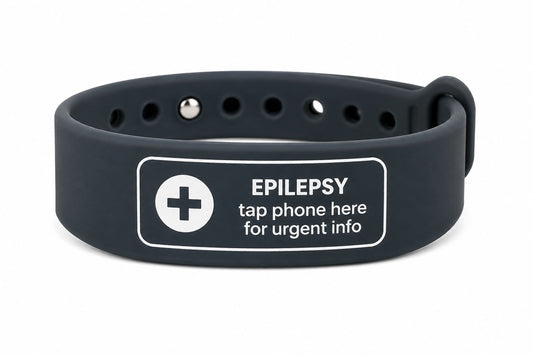 Epilepsy Medical Alert NFC Wristband | Emergency Contact Band | Safe & Snappy