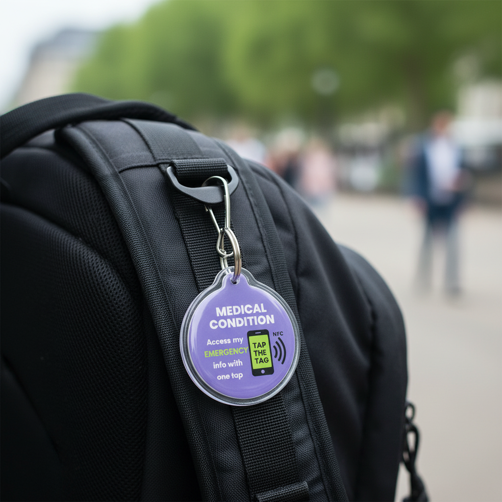 Medical Condition Tag on Rucksack